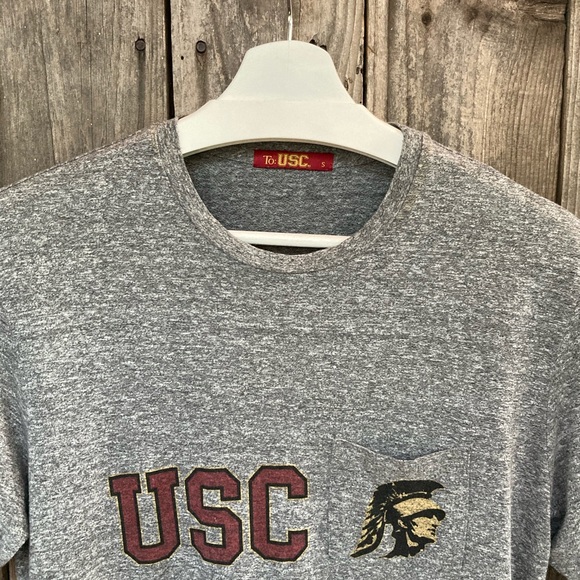 USC Trojans Tri Blend Pocket T Fight On! - Picture 2 of 9